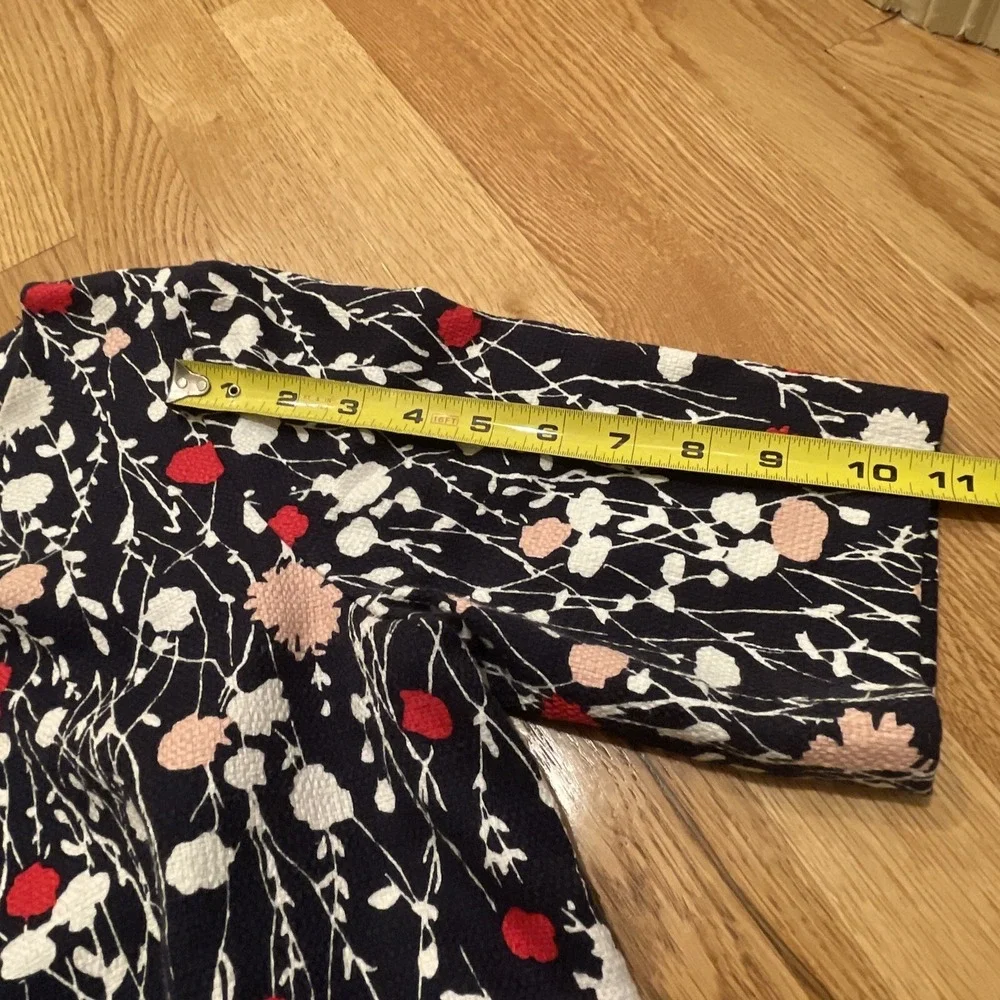 Boden Navy Floral Print Cotton Sleeve Sheath Dress Size US 8R Preppy Classic - Picture 12 of 12